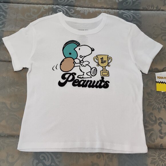 Peanuts Snoopy football white skimmer t-shirt, NWTs, size L - Picture 1 of 4